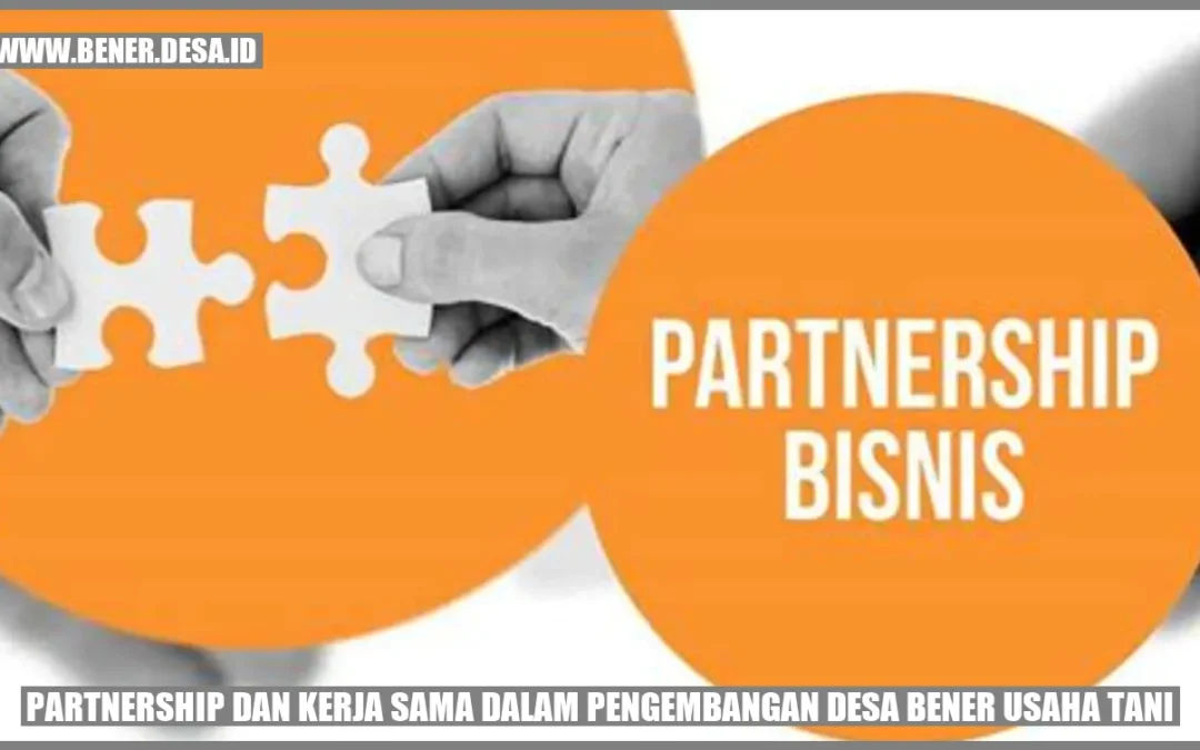 Partnership dan Kerja Sama dalam Pengembangan Desa Bener Usaha Tani